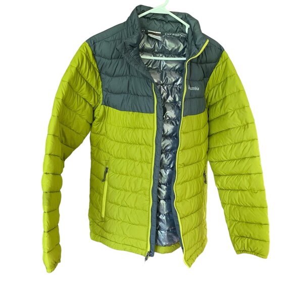 Columbia Other - Columbia Mens Two Toned Green Gray Black Winter Omni-Heat Puffy Jacket Coat Sz S